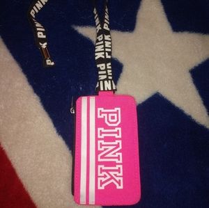 Vs Pink cardholder w/lanyard